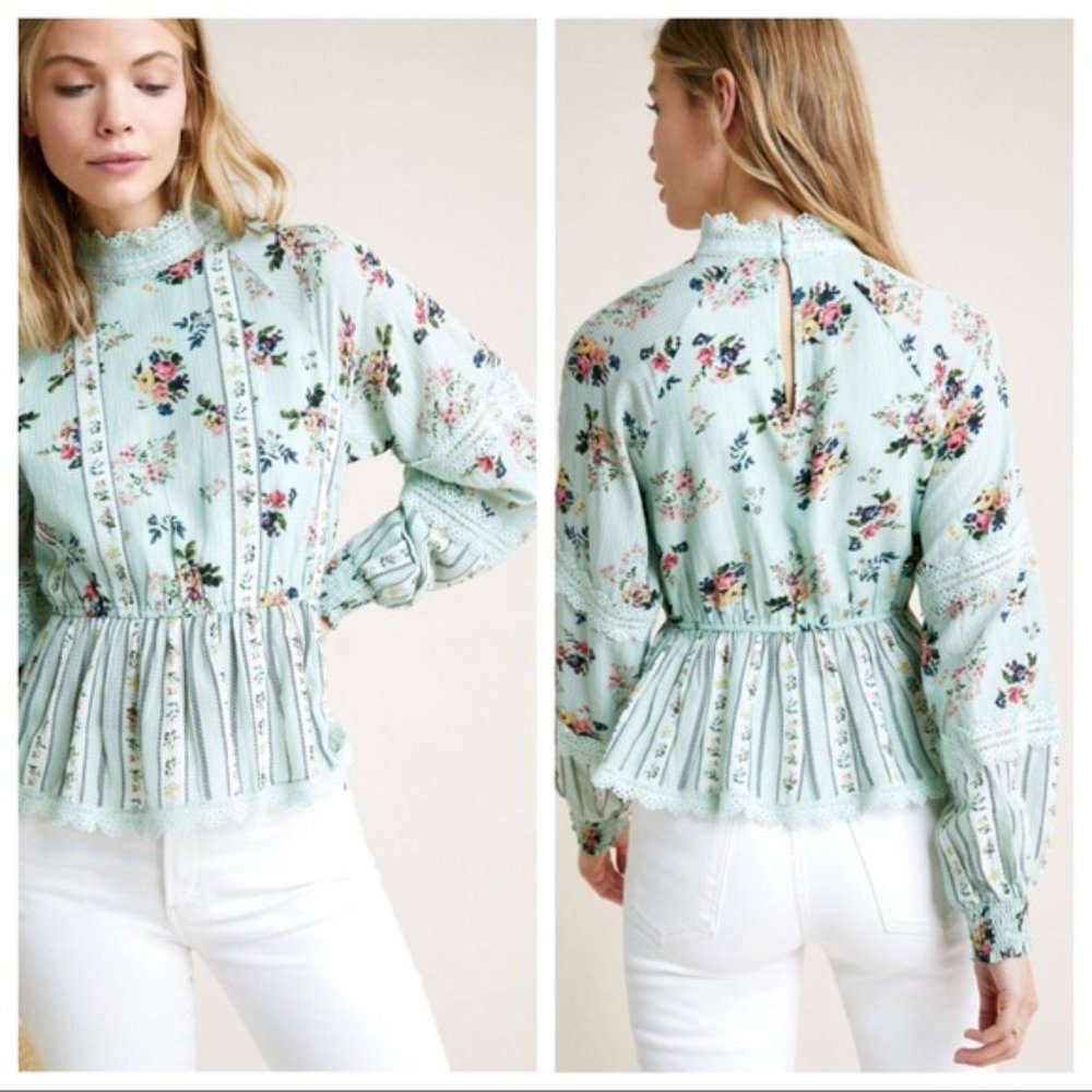 ANTHROPOLOGIE Hemant & Nandita Amour Floral Blouse - Picture 3 of 11